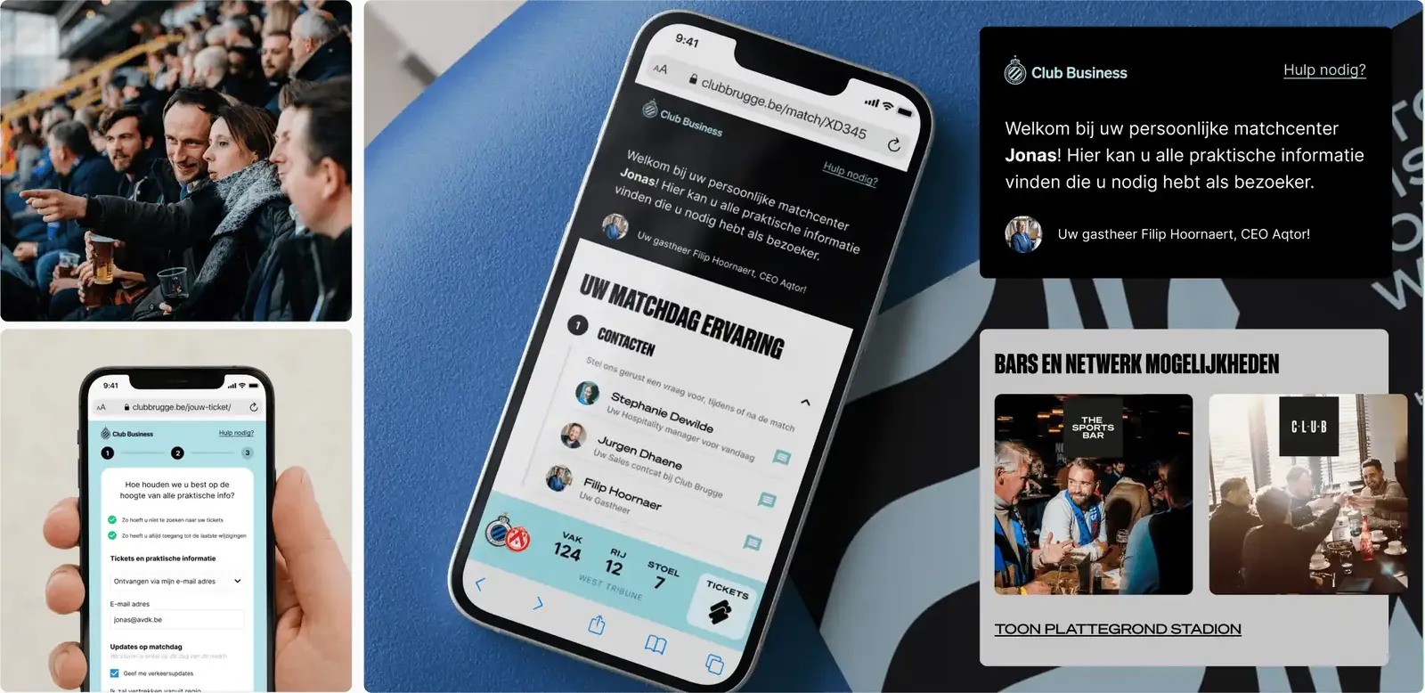 Het persoonlijke matchcenter van Club Business op gsm